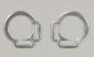 Preview: 2s halter ring 12mm from the centre - SILVER 1 pair - made of Plexiglas® XT - lasered
