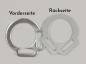 Preview: 2s halter ring 12mm from the centre - SILVER 1 pair - made of Plexiglas® XT - lasered