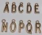 Preview: (ABC6) - Set of letters A-Z made of metal Colour : rose gold - approx. 1.25x0.6 cm for sewing on / gluing on