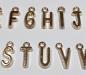 Preview: (ABC6) - Set of letters A-Z made of metal Colour : rose gold - approx. 1.25x0.6 cm for sewing on / gluing on