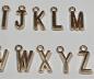 Preview: (ABC6) - Set of letters A-Z made of metal Colour : rose gold - approx. 1.25x0.6 cm for sewing on / gluing on