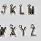 Preview: (ABC4) - Buchstaben-Set A-Z aus Metall Farbe : silber - ca. 1,25x0,6 cm zum Annähen / Ankleben