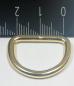 Preview: (DR3) 1 piece D-Ring  Inside 20 x 15mm - Ø 3 mm steel gold plated brass
