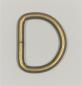Preview: (DR6) 1 piece D-Ring  Inside 16 x 12mm - Ø 2.75 mm steel color : bronze