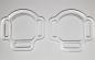 Preview: (HR-8) 3s halter ring 12mm half round - Colour : (please choose) 1 pair - made of Plexiglas® XT - lasered