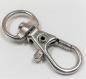 Preview: (K3) Karabinerhaken mit Wirbel halbrund metallisch silber