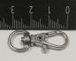 Preview: (K3) Karabinerhaken mit Wirbel halbrund metallisch silber