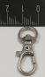 Preview: (K3) Karabinerhaken mit Wirbel halbrund metallisch silber