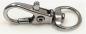 Preview: (K3) Karabinerhaken mit Wirbel halbrund metallisch silber