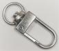 Preview: (K8) Carabiner oblong with swivel half round silver