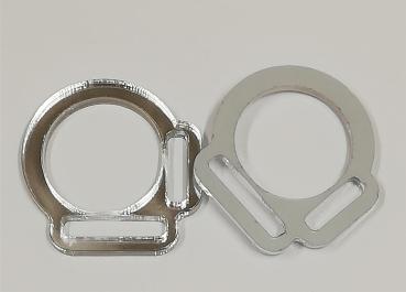 (HR-S5) 2er Halfterring 12mm / 17mm aus der Mitte - SILBER 1 Paar - aus Plexiglas® XT  - gelasert