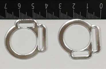 (HR-S5) 2er Halfterring 12mm / 17mm aus der Mitte - SILBER 1 Paar - aus Plexiglas® XT  - gelasert