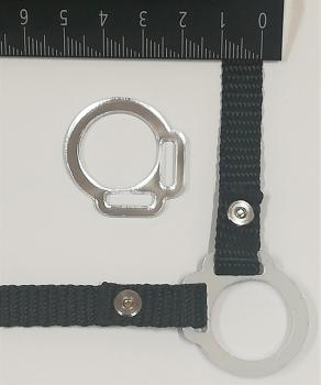 2s halter ring 12mm from the centre - SILVER 1 pair - made of Plexiglas® XT - lasered