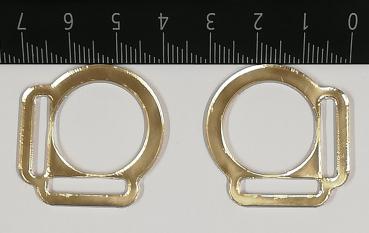 (HR-G4) 2er Halfterring 17mm aus der Mitte - GOLD 1 Paar - aus Plexiglas® XT  - gelasert