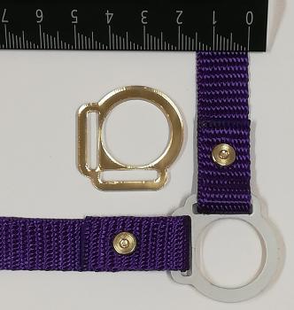(HR-G4) 2er Halfterring 17mm aus der Mitte - GOLD 1 Paar - aus Plexiglas® XT  - gelasert