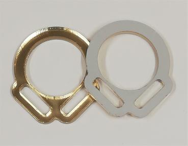 (HR-G2) 2er Halfterring 12mm aus der Mitte - GOLD 1 Paar - aus Plexiglas® XT  - gelasert
