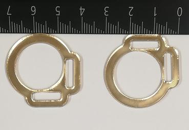 (HR-G2) 2er Halfterring 12mm aus der Mitte - GOLD 1 Paar - aus Plexiglas® XT  - gelasert