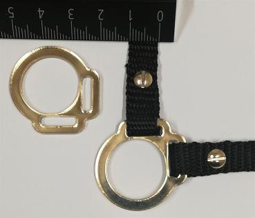 (HR-G2) 2er Halfterring 12mm aus der Mitte - GOLD 1 Paar - aus Plexiglas® XT  - gelasert