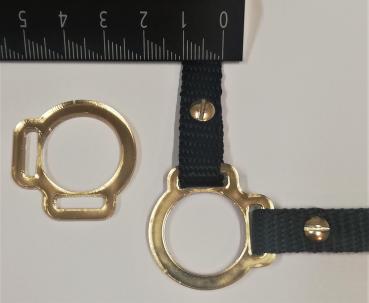 2s halter ring 12mm centre - GOLD 1 pair - made of Plexiglas® XT - lasered