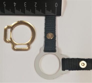 2s halter ring 12mm centre - GOLD 1 pair - made of Plexiglas® XT - lasered