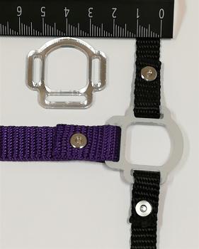 (HR-S15) 3s halter ring 12mm / 17mm half round - SILVER 1 pair - made of Plexiglas® XT - lasered
