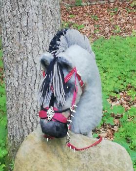 Norwegian fjord horse "Spike" size (A4+) with stick - with 100% filling unique - second-hand - origin : from Finland (Sold by order / commission sale )