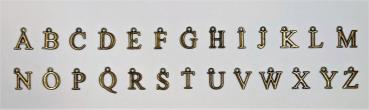 (ABC1) - Buchstaben-Set A-Z aus Metall Farbe : bronze - ca. 1,3x1,3 cm