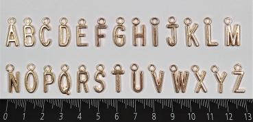 (ABC6) - Set of letters A-Z made of metal Colour : rose gold - approx. 1.25x0.6 cm for sewing on / gluing on