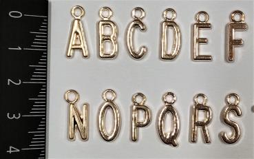 (ABC6) - Set of letters A-Z made of metal Colour : rose gold - approx. 1.25x0.6 cm for sewing on / gluing on