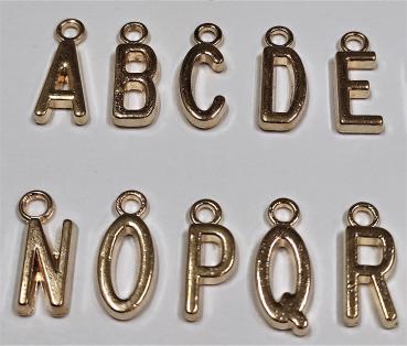 (ABC6) - Set of letters A-Z made of metal Colour : rose gold - approx. 1.25x0.6 cm for sewing on / gluing on