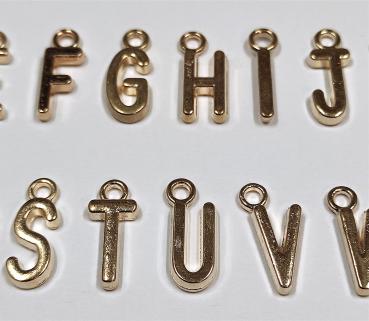 (ABC6) - Set of letters A-Z made of metal Colour : rose gold - approx. 1.25x0.6 cm for sewing on / gluing on