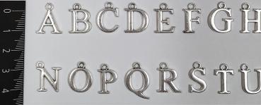 (ABC3) - Set of letters A-Z made of metal Colour :silver - approx. 1.3x1.3 cm for sewing on
