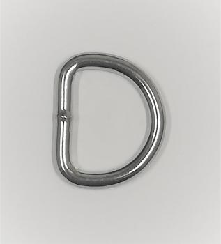 (DR1) 1 Stück D-Ring Innen 20 x 15mm - Ø 3 mm Stahl silbern vernickelt