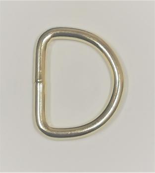(DR3) 1 Stück D-Ring Innen 20 x 15mm - Ø 3 mm Stahl gold vermessingt