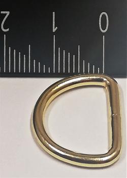 (DR4) 1 piece D-Ring  Inside 16 x 12mm - Ø 2.75 mm steel gold plated brass