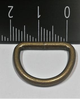 (DR6) 1 piece D-Ring  Inside 16 x 12mm - Ø 2.75 mm steel color : bronze
