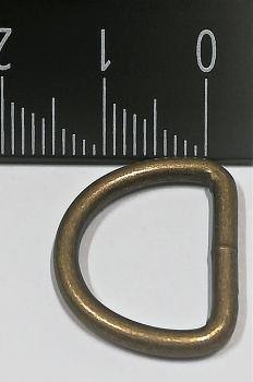 (DR6) 1 piece D-Ring  Inside 16 x 12mm - Ø 2.75 mm steel color : bronze