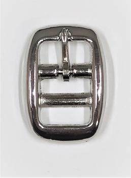 (DSR2) Doppelstegschnalle Rundkanten mit 13mm Durchlassbreite (bis 15mm) silber vernickelt
