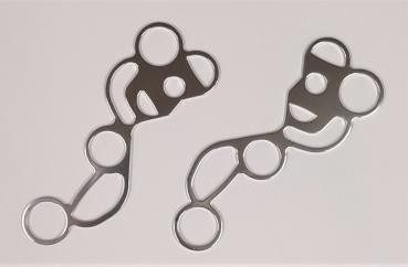 (HM-E1-Sport) Hackamore - "Sport" for HH from A5 to A4+ / 1 pair = 2 pieces made of V2A stainless steel  NEW : now highly polished