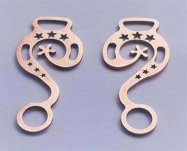 Baroque copper plated metal hackamore 1 pair = 2 pieces lasered - refined by hand
