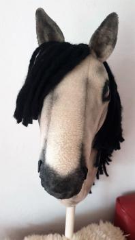Dun horse - size (A4+) with (special-) stick - with 100% filling - unique - new - unused