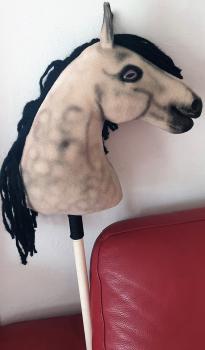Dun horse - size (A4+) with (special-) stick - with 100% filling - unique - new - unused