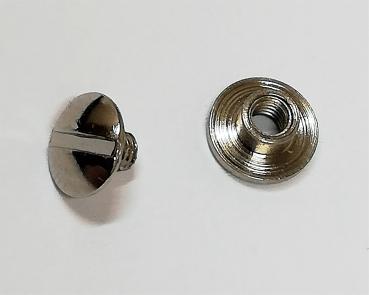 (SN1) Schraubniete geschlitzt Stahl silber vernickelt Ø 7 x 2-3 mm 1 Stück