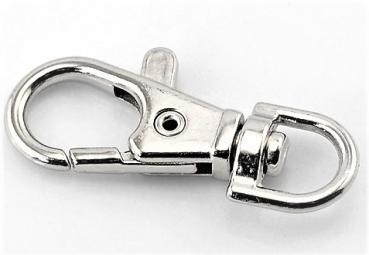 10 St. im Set kleine Karabinerhaken mit Wirbel halbrund ( 2x K1, 2x K2, 2x K4, 2x K6, 2x K7 ) metallisch, silber, kupfer, bronze, gold