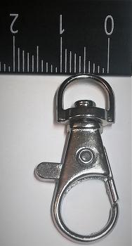 Karabinerhaken mit Wirbel halbrund matt silber