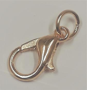 (K10) Mini Karabinerhaken mit Ring offen gold