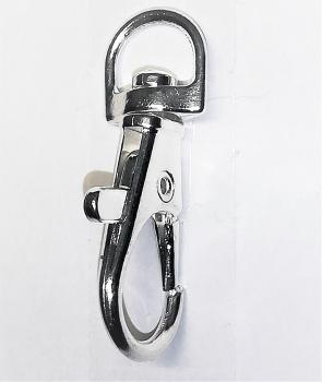 (K2) Karabinerhaken mit Wirbel halbrund versilbert