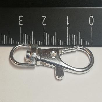 (K2) Karabinerhaken mit Wirbel halbrund versilbert