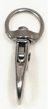 (K3) Karabinerhaken mit Wirbel halbrund metallisch silber