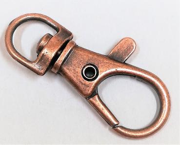 (K4) Carabiner with swivel half round old copper